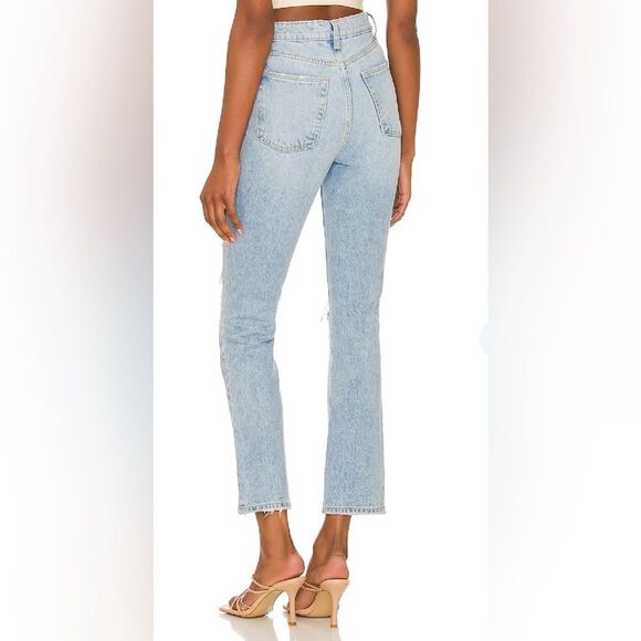 Lovers and Friends Reece High Rise Rigid Destroyed Straight Jeans - Picture 3 of 11